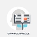 Growing knowledge icon concept