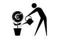 Growing euro money concept