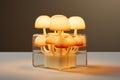growing mushrooms in a cube Royalty Free Stock Photo