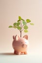 Growing Piggy Bank on Tree AI Generated