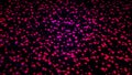 Growing pink structure on black background. Animation. Abstract surface of rising rectangular blocks, 3D diagram of