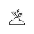 Growing plant outline icon