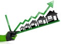 Growing Real Estate Sales - Graph with Houses