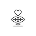 Growing relationships outline icon