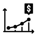 Growing revenue infographic glyph icon vector illustration