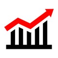 Sales growing.Growing sales chart.Success business with growing graph. Royalty Free Stock Photo