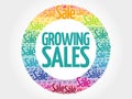 Growing Sales stamp words cloud