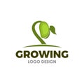 Growing seed logo design inspiration