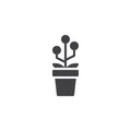 Growing technology plant in pot vector icon Royalty Free Stock Photo
