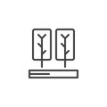 Growing trees outline icon