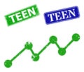 Growing Trend Textured Icon and Textured Teen Badge