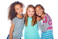 Growing up with the greatest friends. Studio portrait of a group of young friends posing against a white background. Royalty Free Stock Photo