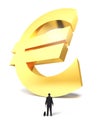 Growing up money euro sign Royalty Free Stock Photo