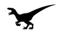 Growling dinosaur velociraptor silhouette Royalty Free Stock Photo