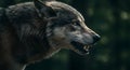 growling wolf, Growling wolf, wolf side view growling with watery mouth showing sharp teeth Royalty Free Stock Photo