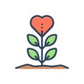 Color illustration icon for Grows, germinate and vegetate