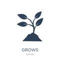 grows icon in trendy design style. grows icon isolated on white background. grows vector icon simple and modern flat symbol for