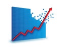 Red line chart graphics Royalty Free Stock Photo