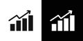 growth arrow bars icon Flat vector set outline Royalty Free Stock Photo
