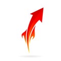 growth arrow fire symbol template