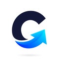 Growth arrow letter g logo
