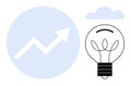 Growth Arrow and Lightbulb Representing Innovation, Progress, and Creative Business Solutions Royalty Free Stock Photo