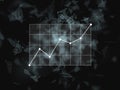 Growth bar chart on the black background graphics. Many chart on a black background. business, finance, investment, saving and ca Royalty Free Stock Photo