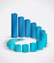 Growth Bar Diagram 3D Royalty Free Stock Photo