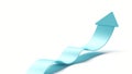 Growth of business concept. Aqua blue arrow line up. 3d rendering Royalty Free Stock Photo