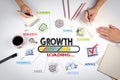 Growth, Business Concept. Chart with keywords and icons Royalty Free Stock Photo