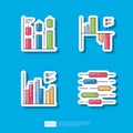 Growth Candlestick Chart, Statistic Diagram Bar Graph. Business Finance Chart and Graph Infographic Sticker Vector Illustration Royalty Free Stock Photo