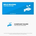 Growth, Charity, Donation, Finance, Loan, Money, Payment SOlid Icon Website Banner and Business Logo Template