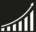 Growth chart graph with rising columns. Business and financial success concept. Vector illustration of increasing profits