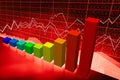 Bar chart - financial data chart Royalty Free Stock Photo