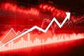 Red business growth chart, diagram Royalty Free Stock Photo