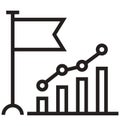 growth chart line isolated vector icon can be easily modified and edit Royalty Free Stock Photo