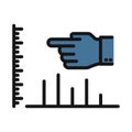 growth chart line isolated vector icon can be easily modified and edit Royalty Free Stock Photo