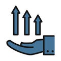 growth chart line isolated vector icon can be easily modified and edit Royalty Free Stock Photo