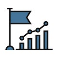 growth chart line isolated vector icon can be easily modified and edit Royalty Free Stock Photo
