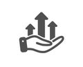 Growth chart simple icon. Money profit sign. Vector