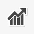 Growth chart sticker, Business graph, simple vector icon Royalty Free Stock Photo
