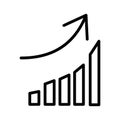Growth chart Vector icon which can easily modify or edit Royalty Free Stock Photo