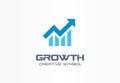 Growth creative symbol concept. Increase, bank profit, grow up arrow abstract business logo. Stock finance market Royalty Free Stock Photo