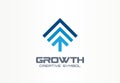 Growth creative symbol concept. Profit increase sign in success abstract business investment logo. Progress arrow