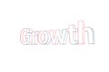 Growth - 3D Text illustration - Words with colored lines tilde and orange on white