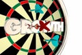 Growth Dart Board Increase Improve Target Word