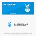 Growth, Eco, Friendly, Globe SOlid Icon Website Banner and Business Logo Template