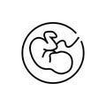 Growth fetus development icon. Pregnancy vector illustration. Isolated contour of orthopedic material on white