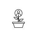 Growth, flower, building, career icon on white background. Can be used for web, logo, mobile app, UI, UX