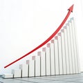 Growth graph with arrow isolated on white Royalty Free Stock Photo